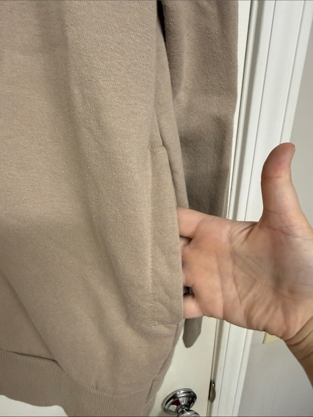 Zenana Outfitters Women’s Crewneck Sweater in Taupe - Picture 4 of 5